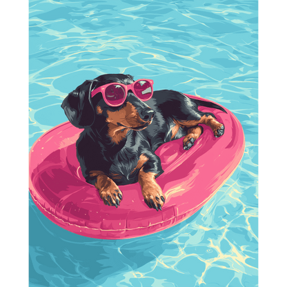 Hotdog in pink | Paint by Number- Paint by Numbers