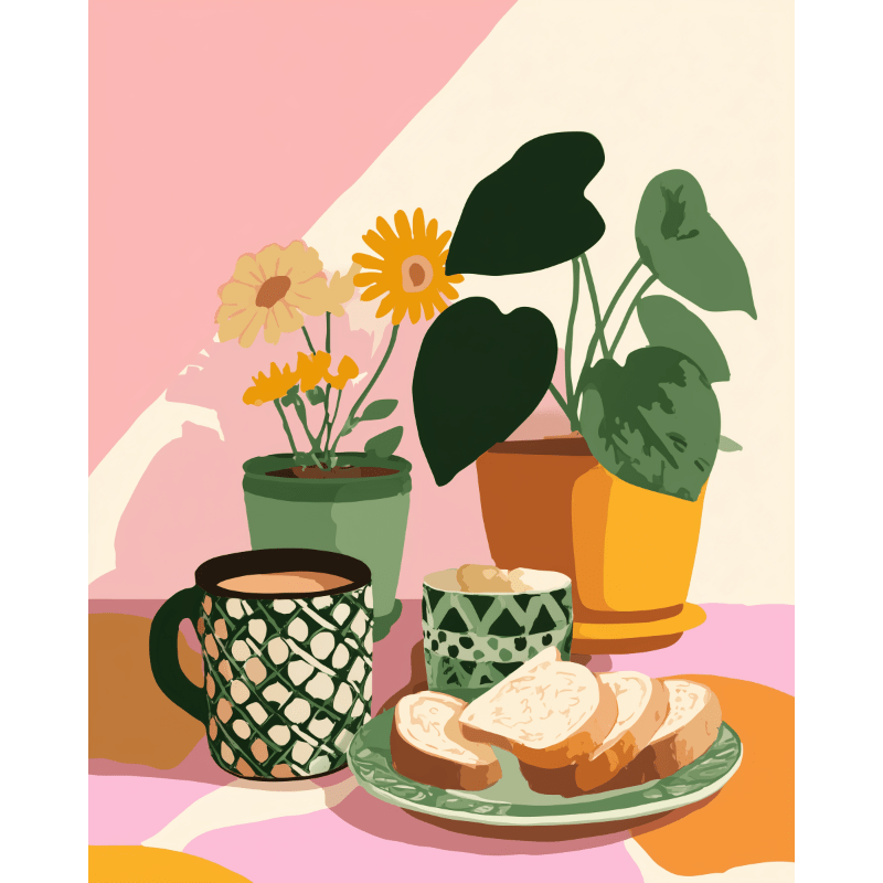 Breakfast table | Paint by Number- Paint by Numbers