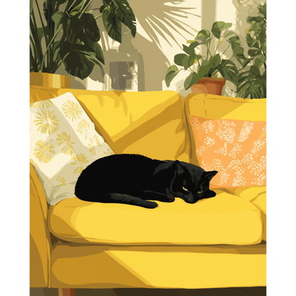 Yellow couch | Paint by Number- Paint by Numbers