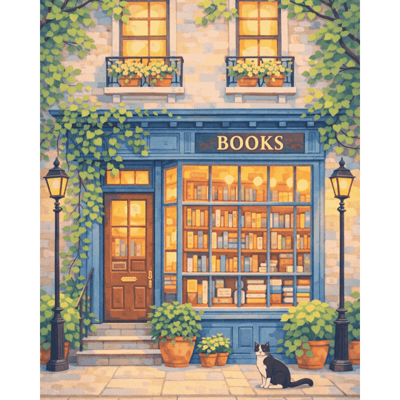 Secret bookstore | Paint by Number- Paint by Numbers