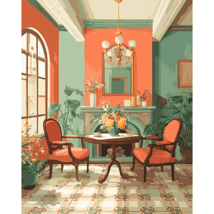 Room in orange | Paint by Number- Paint by Numbers