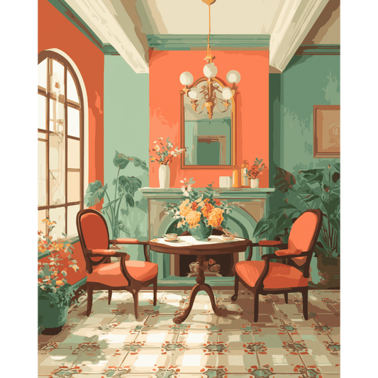 Room in orange | Paint by Number- Paint by Numbers
