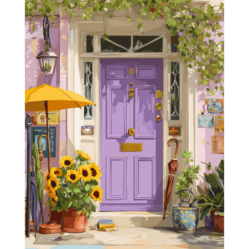Purple door | Paint by Number- Paint by Numbers