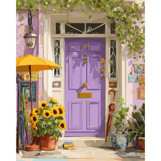 Purple door | Paint by Number- Paint by Numbers