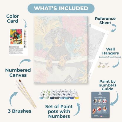 Tropical dachshund | Paint by Number