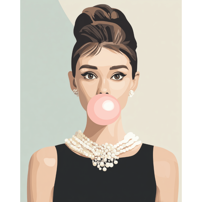 Bubblegum Elegance | Paint by Number- Paint by Numbers
