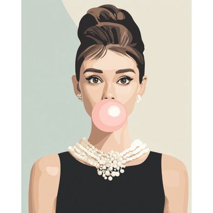 Bubblegum Elegance | Paint by Number- Paint by Numbers