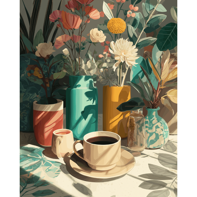 An afternoon coffee | Paint by Number- Paint by Numbers