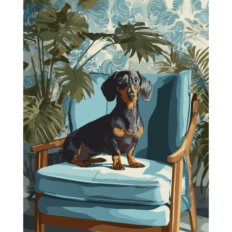 A posing Dachshund | Paint by Number- Paint by Numbers
