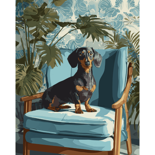 A posing Dachshund | Paint by Number- Paint by Numbers