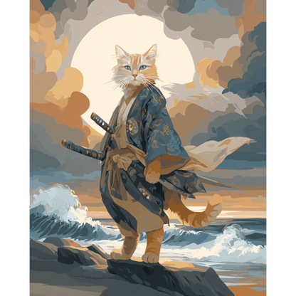 Samurai Cat | Paint by Number- Paint by Numbers