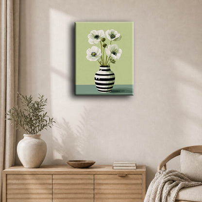 Hvite blomster | Maleri etter tall