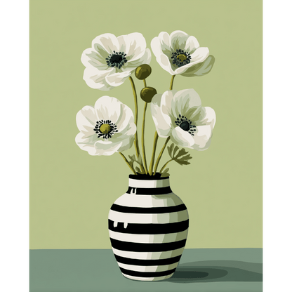 White flowers | Paint by Number- Paint by Numbers