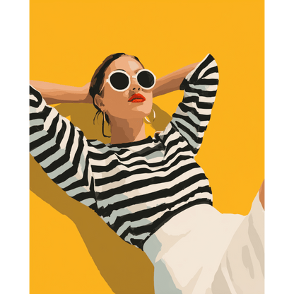 Stylish in stripes | Paint by Number- Paint by Numbers