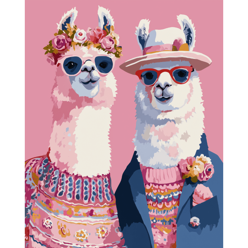 Lama’s couple | Paint by Number- Paint by Numbers