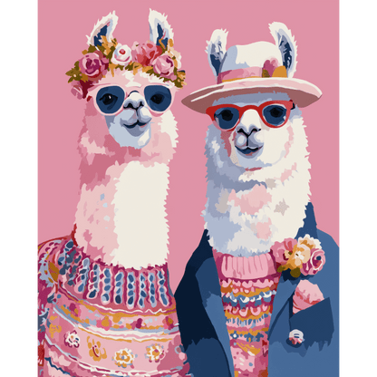 Lama’s couple | Paint by Number- Paint by Numbers