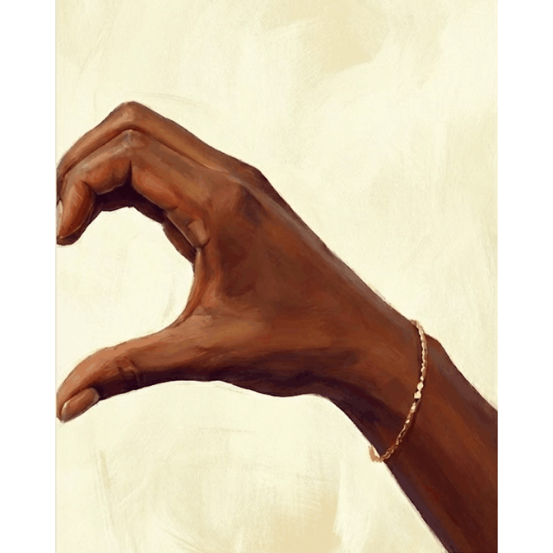 Black Female Loving Hand | Paint by Number-Paint by numbers