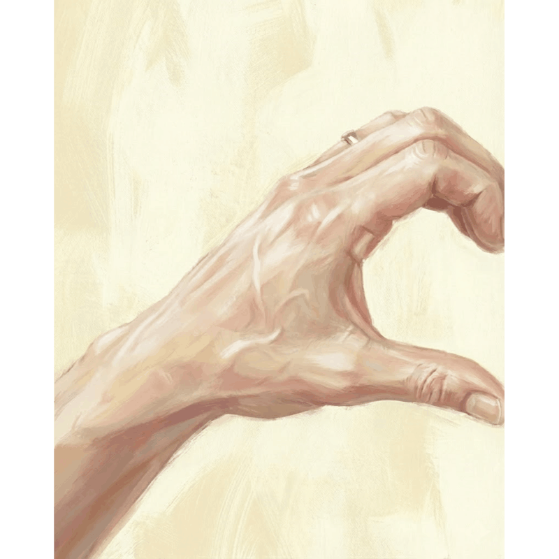 White Male Loving Hand | Paint by Number-Paint by numbers
