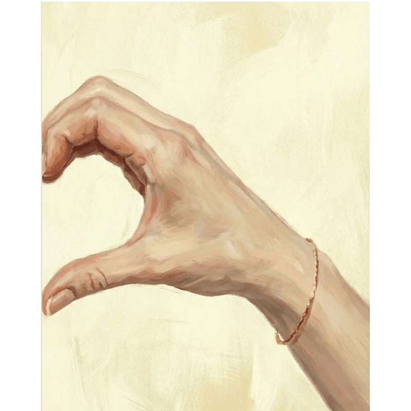 White Female Loving Hand | Paint by Number-Paint by numbers