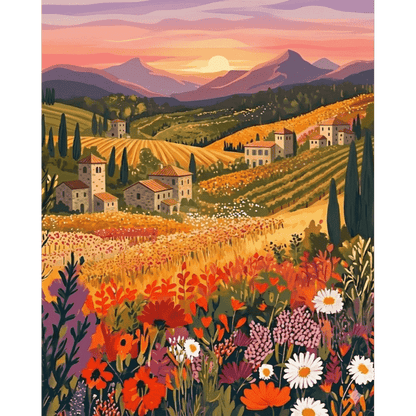 Wildflower landscape | Paint by Number- Paint by Numbers