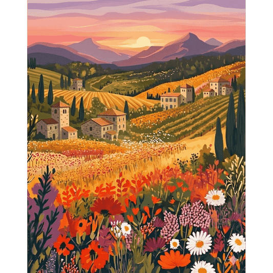 Wildflower landscape | Paint by Number- Paint by Numbers