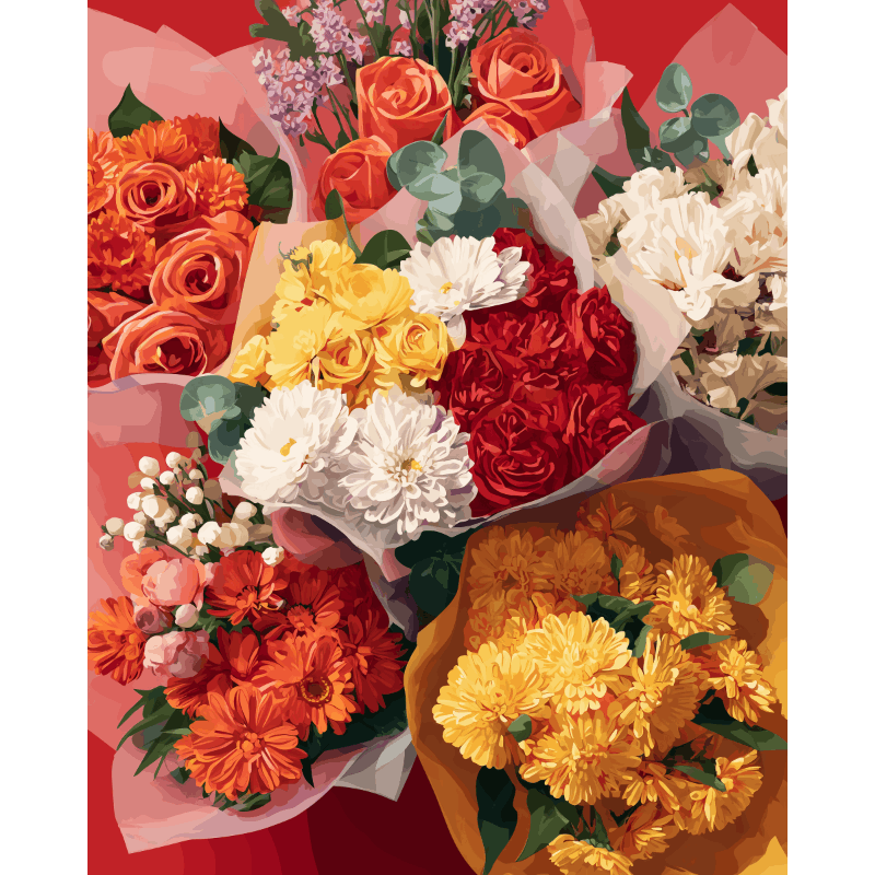 A bouquet sale | Paint by Number- Paint by Numbers