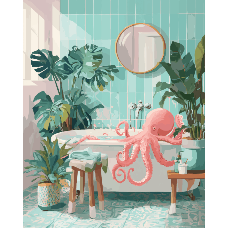 Octo bath | Paint by Number- Paint by Numbers