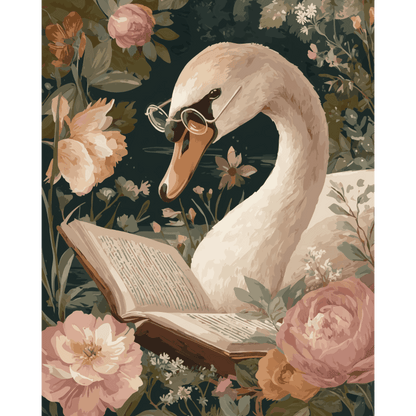 Reading swan | Paint by Number- Paint by Numbers