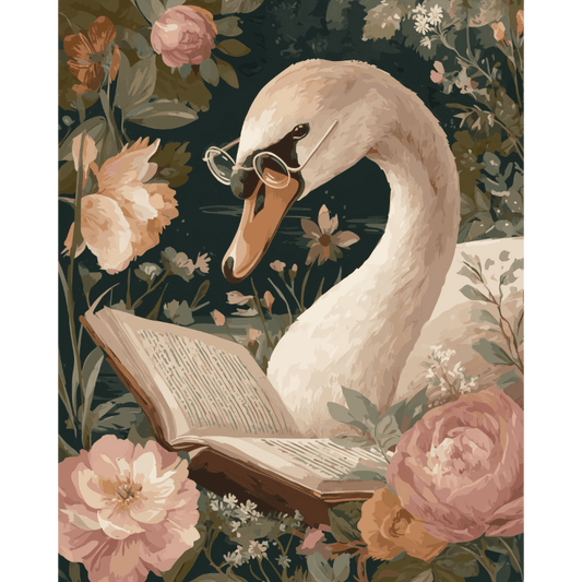 Reading swan | Paint by Number- Paint by Numbers