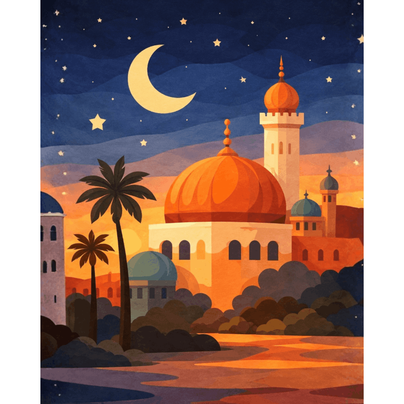 Under the crescent moon | Paint by Number- Paint by Numbers