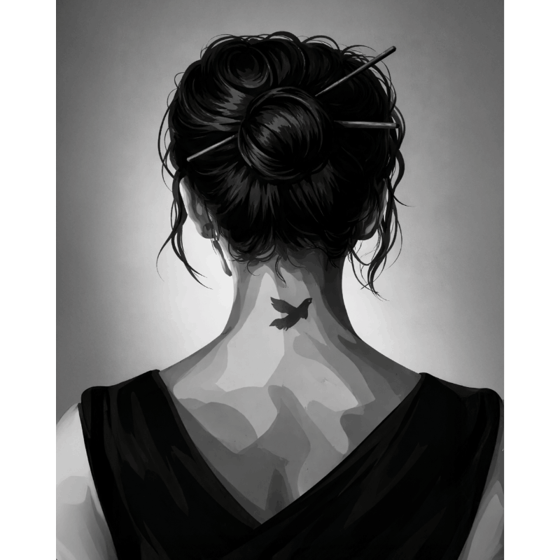 Girl with tattoo | Paint by Number- Paint by Numbers