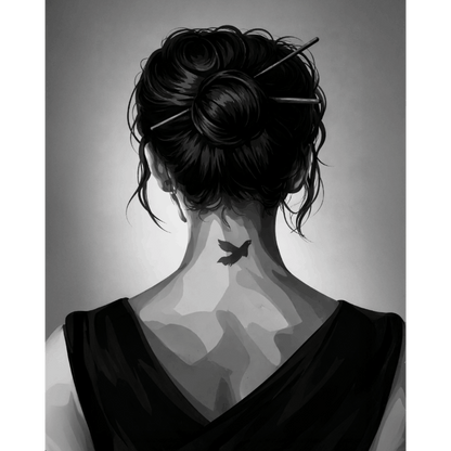 Girl with tattoo | Paint by Number- Paint by Numbers