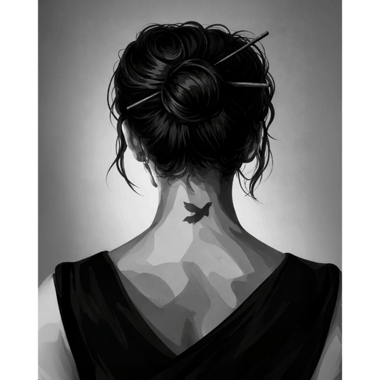 Girl with tattoo | Paint by Number- Paint by Numbers