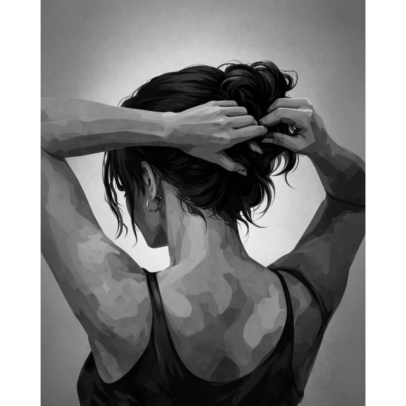 Monochrome lady | Paint by Number- Paint by Numbers