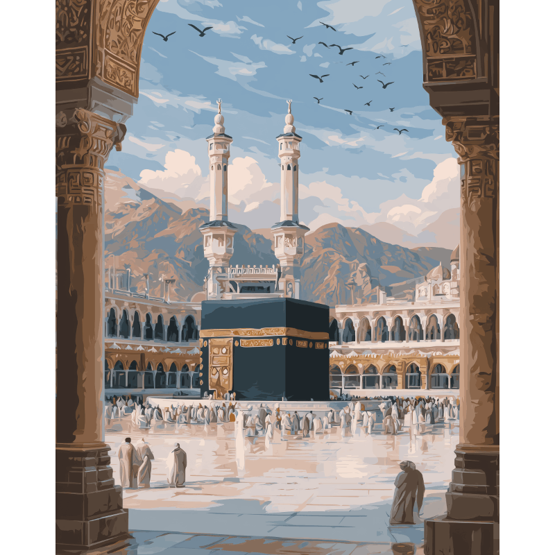 Toward the Kaaba | Paint by Number- Paint by Numbers