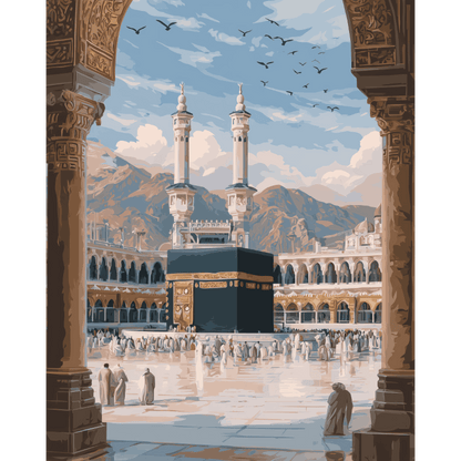 Toward the Kaaba | Paint by Number- Paint by Numbers