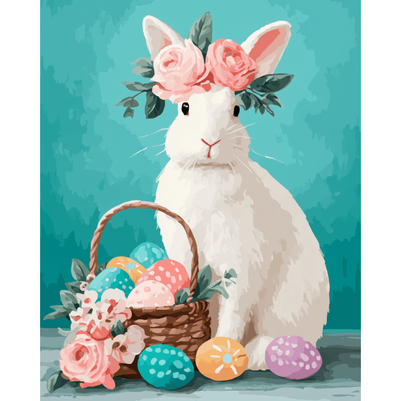 Elegant Easter bunny | Paint by Number- Paint by Numbers