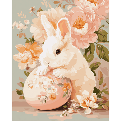 Floral bunny | Paint by Number- Paint by Numbers