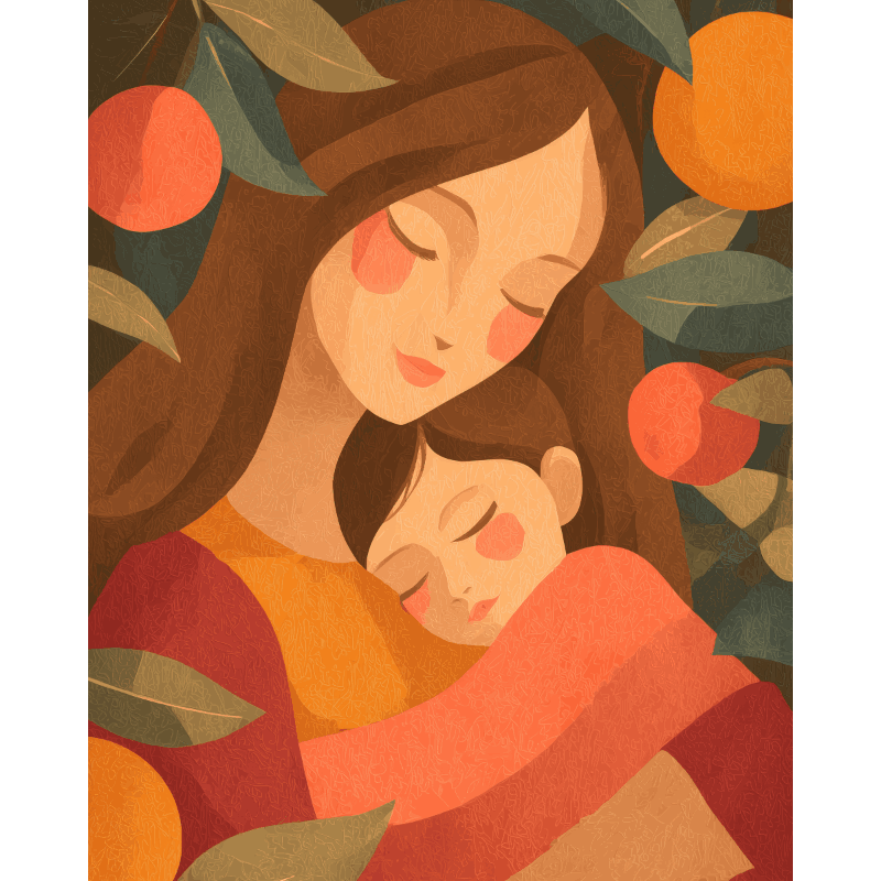 Mother and child | Paint by Number- Paint by Numbers