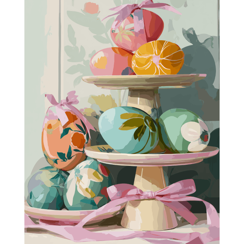 Pastel Easter eggs | Paint by Number- Paint by Numbers