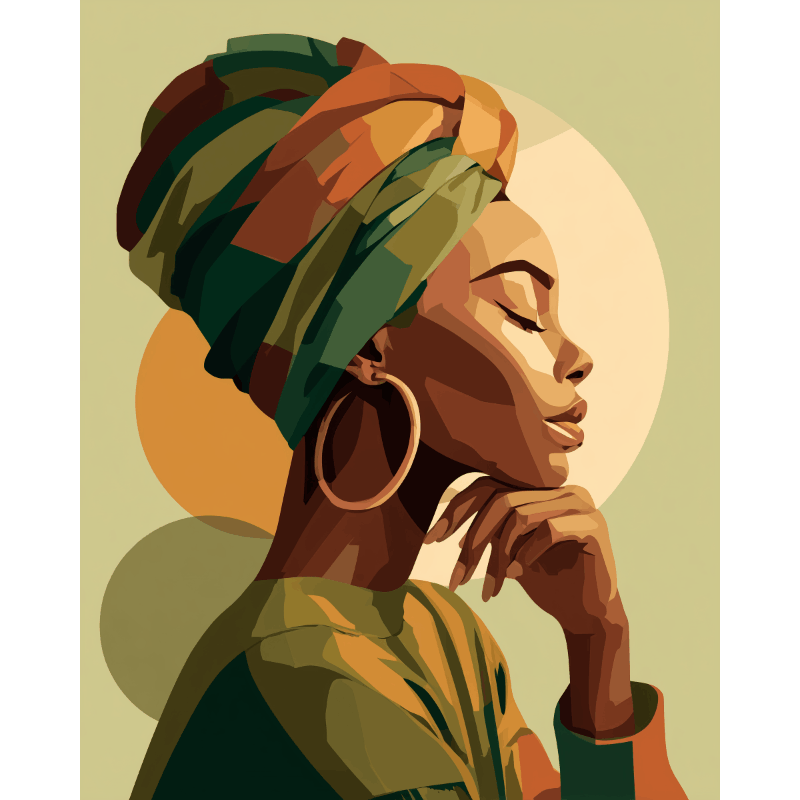 Golden profile | Paint by Number- Paint by Numbers