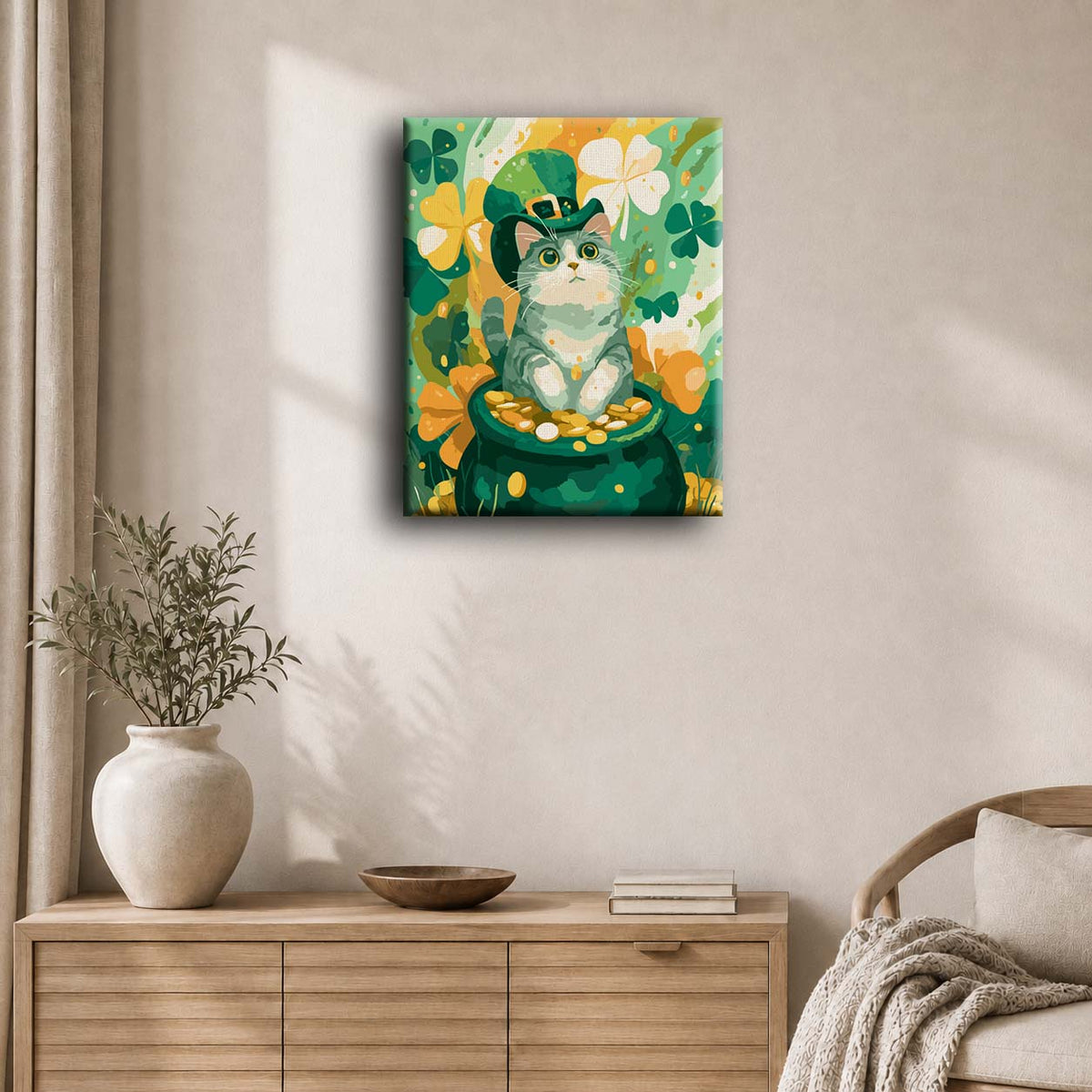 Lykkekatt | Maleri etter tall