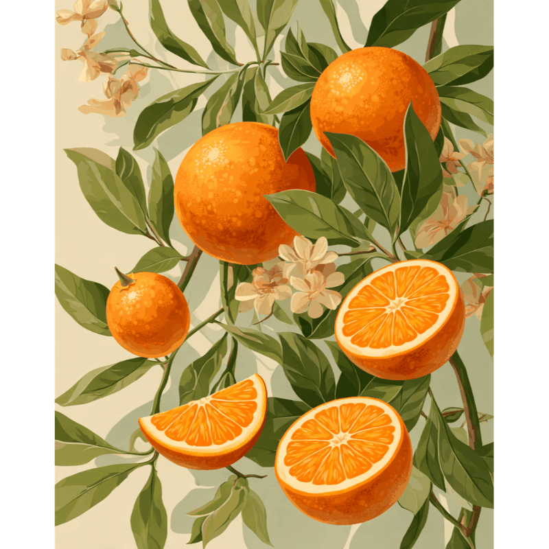 Blooming Oranges | Paint by Number- Paint by Numbers