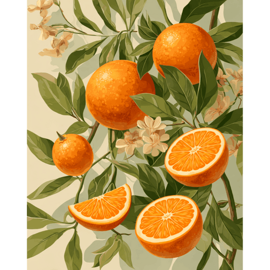 Blooming Oranges | Paint by Number- Paint by Numbers