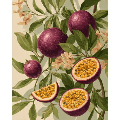 Blooming Passion fruit | Paint by Number- Paint by Numbers