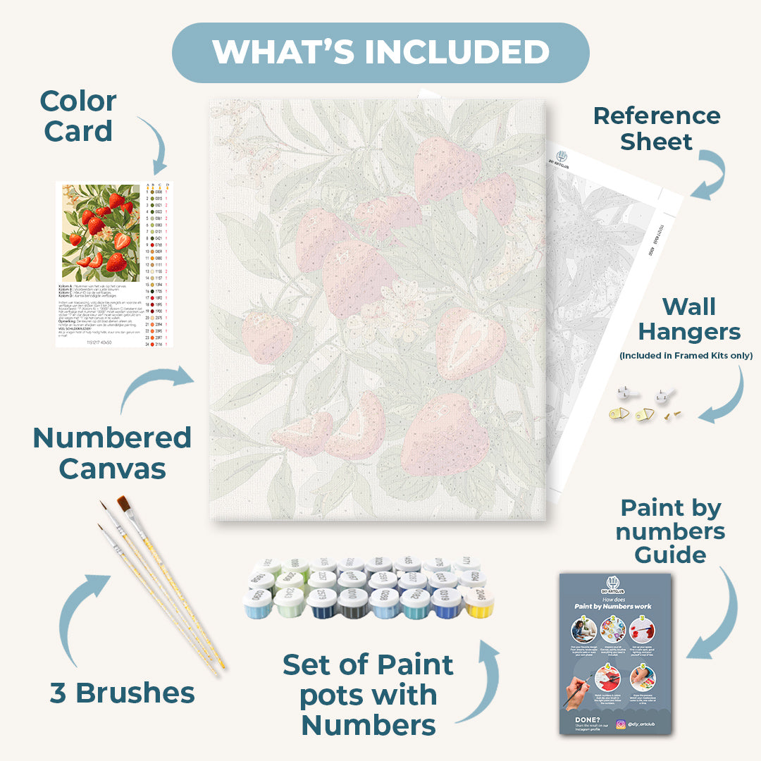 Blooming Strawberries | Paint by Number