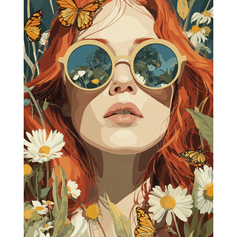 Through floral glasses | Paint by Number- Paint by Numbers