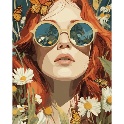 Through floral glasses | Paint by Number- Paint by Numbers