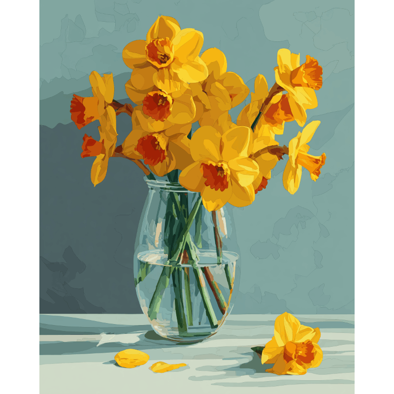 Daffodils in light | Paint by Number- Paint by Numbers