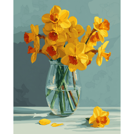 Daffodils in light | Paint by Number- Paint by Numbers